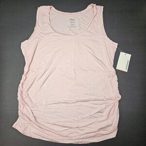 Motherhood Pink Tank Top Maternity Woman's Size XL Scoop Neck Ruching Sides